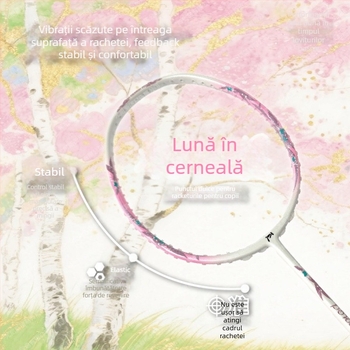 Rachetă de badminton – cadru din fibră de carbon, ultraușoară 75–79 g, mâner G5, rigiditate moderată, șnururi din nailon