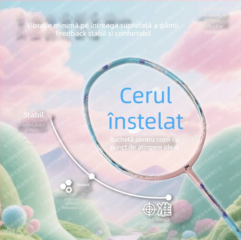 Rachetă de badminton – cadru din fibră de carbon, ultraușoară 75–79 g, mâner G5, rigiditate moderată, șnururi din nailon