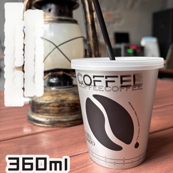 Pahar de cafea de unică folosință din PP, design texturat inspirat de influencer, 360 ml, potrivit pentru ambalare take-away băuturi reci, imprimare logo disponibil, nu este compatibil cu microunde