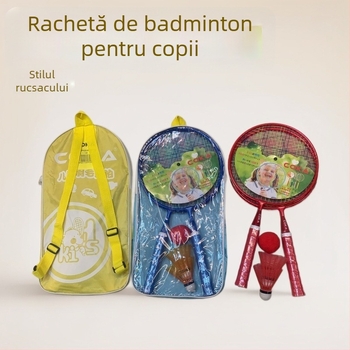 Set de badminton pentru copii cu mingi, 2 rachete pentru vârsta 3–5 ani, greutate 75–79 g, mâner G5, 3 mingi
