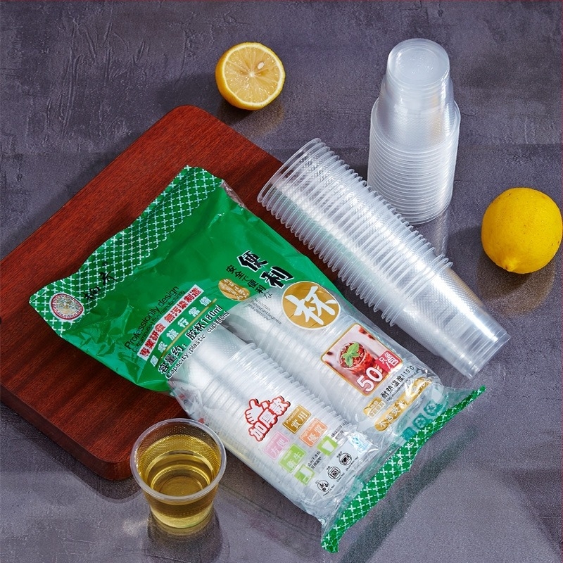 Pahar de unică folosință din plastic, fără miros, compatibil cu cuptorul cu microunde, capacitate 101–200 ml, material PP