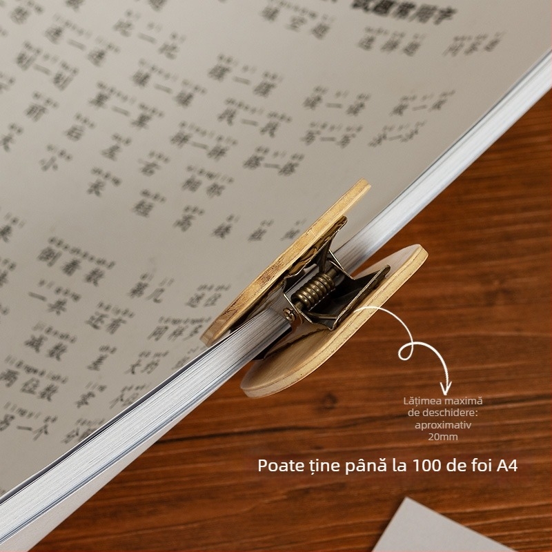 Suport pentru jurnal – lemn, stil japonez, clips pentru notițe și fotografii, suport pentru carduri (Material: Lemn; Stil: Japonez; Utilizare: Notițe/Fotografii/Carduri)