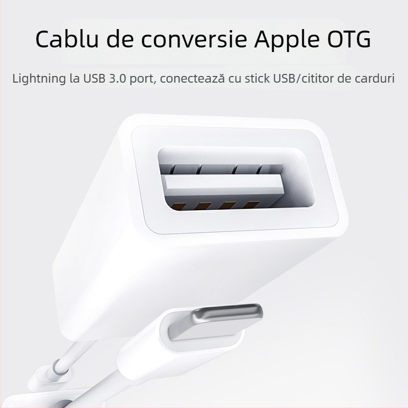 OTG adaptor pentru Apple iPhone – Lightning la USB 3.0, cablu adaptor USB pentru USB flash drive, model OTG133