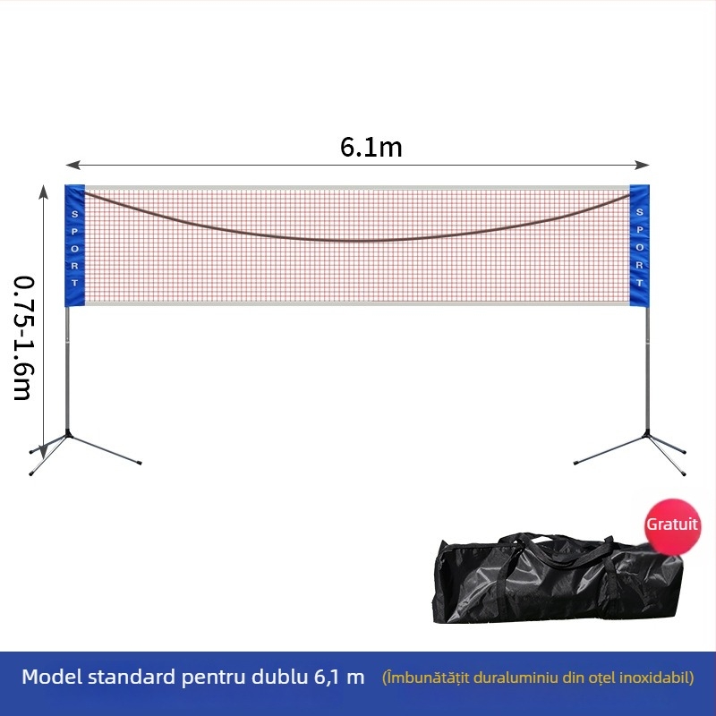 Cadru portabil pentru plasă de badminton — detașabil, pentru interior, personalizare disponibilă, brand Nili