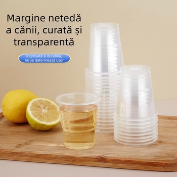 Dingye pahare de unică folosință îngroșate, transparente din PP, rezistente la temperaturi ridicate, pentru ceai și băuturi, pachet de 50 buc