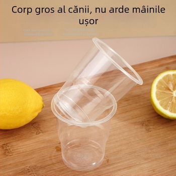 Dingye pahare de unică folosință îngroșate, transparente din PP, rezistente la temperaturi ridicate, pentru ceai și băuturi, pachet de 50 buc