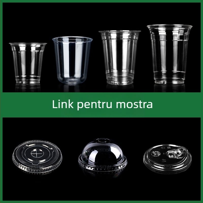 Ceașcă de unică folosință din PET pentru ceai cu lapte și cafea, formă rotundă, 301–400 ml, personalizabilă cu logo, biodegradabilă