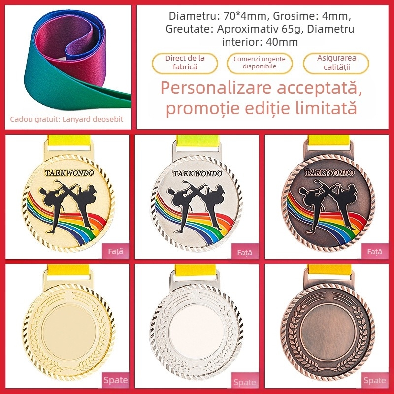 Medalii pentru evenimente sportive, personalizabile, aliaj de zinc, logo imprimat, greutate 30–70 g