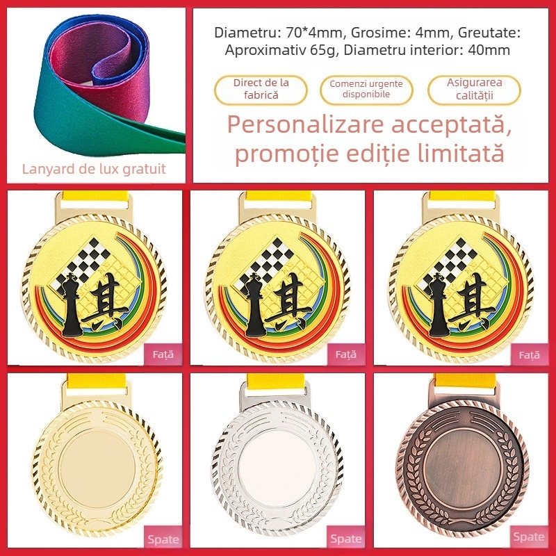 Medalii pentru evenimente sportive, personalizabile, aliaj de zinc, logo imprimat, greutate 30–70 g