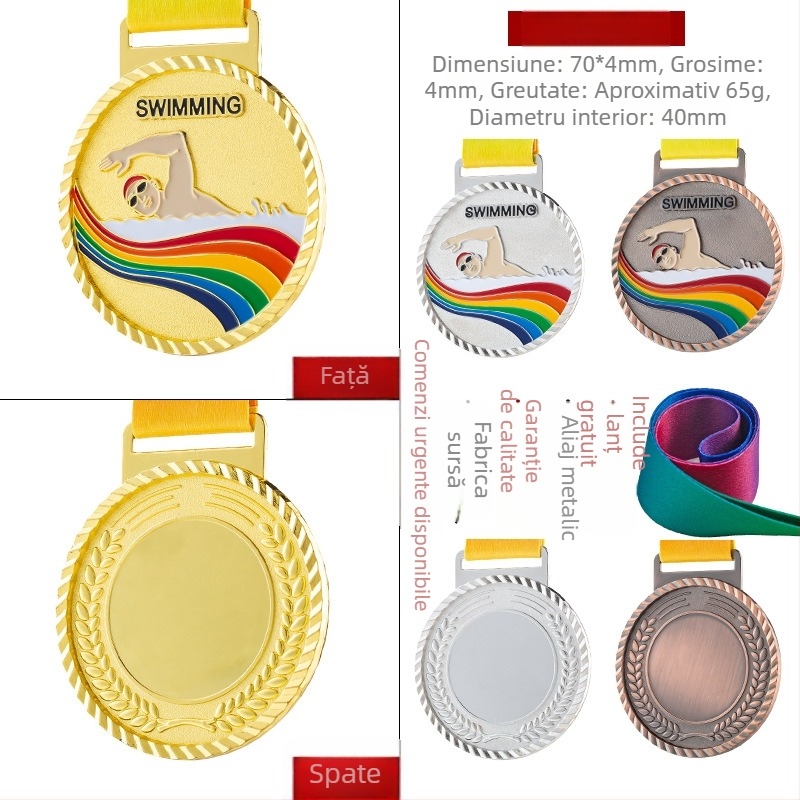 Medalii pentru evenimente sportive, personalizabile, aliaj de zinc, logo imprimat, greutate 30–70 g