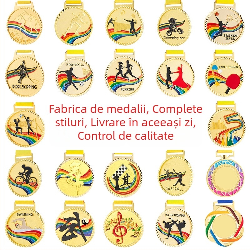 Medalii pentru evenimente sportive, personalizabile, aliaj de zinc, logo imprimat, greutate 30–70 g