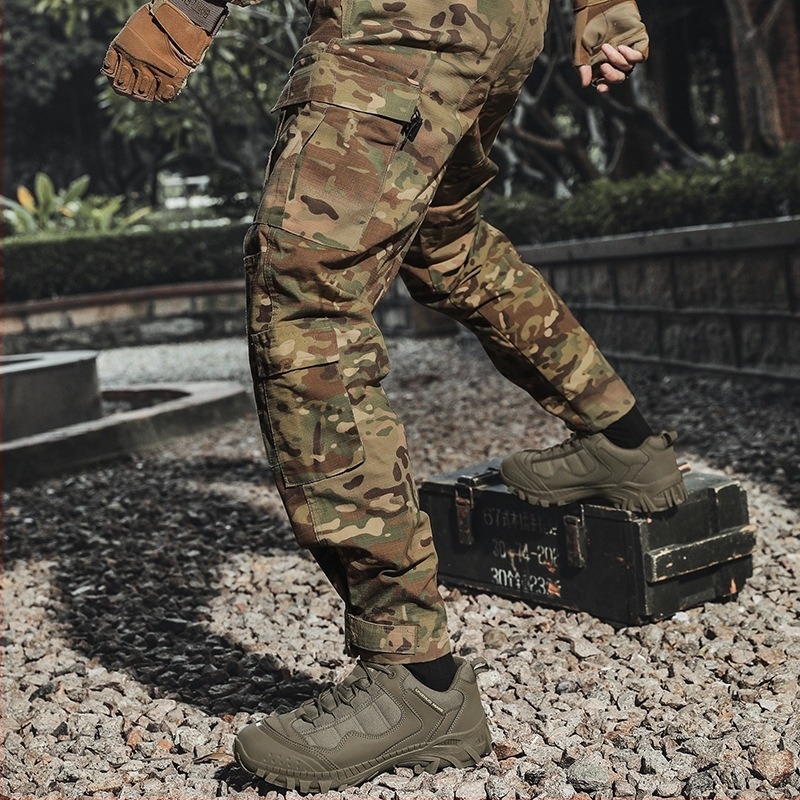 Pantofi de drumeție pentru bărbați, cu talpă joasă, ușori, cu absorbție la impact, partea superioară din fibră superioară, talpă TPR, pentru drumeții, alpinism și camping