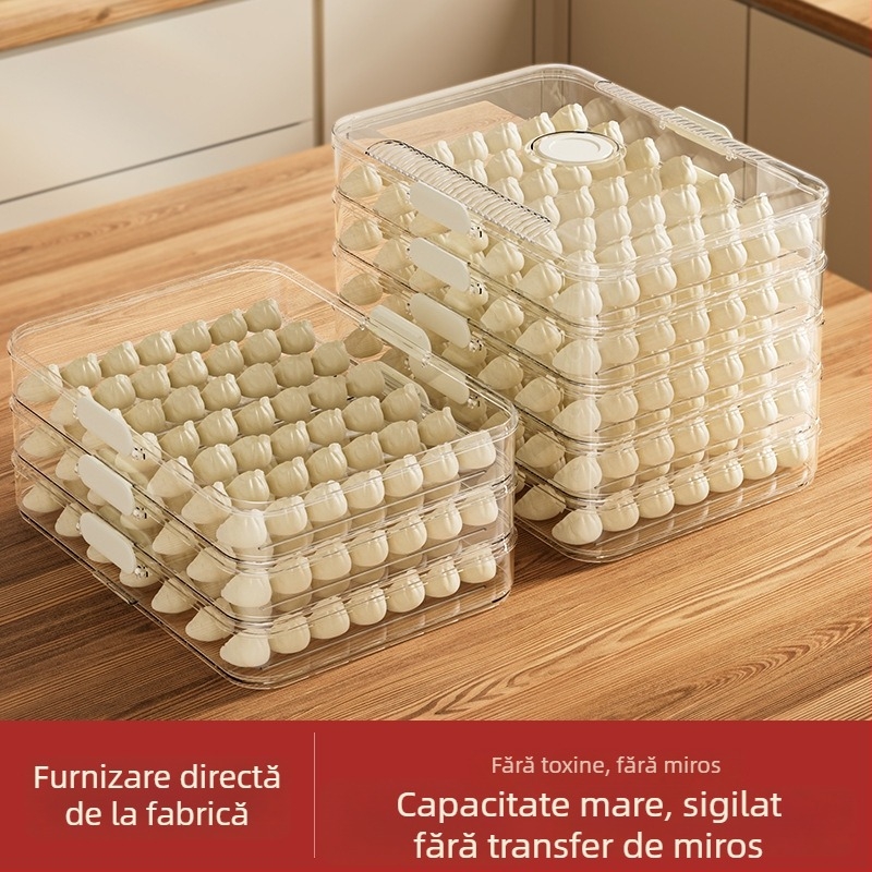 Cutie de depozitare pentru frigider – găluște și wontonuri – PET, Han zhibin, antiaderent, congelare rapidă