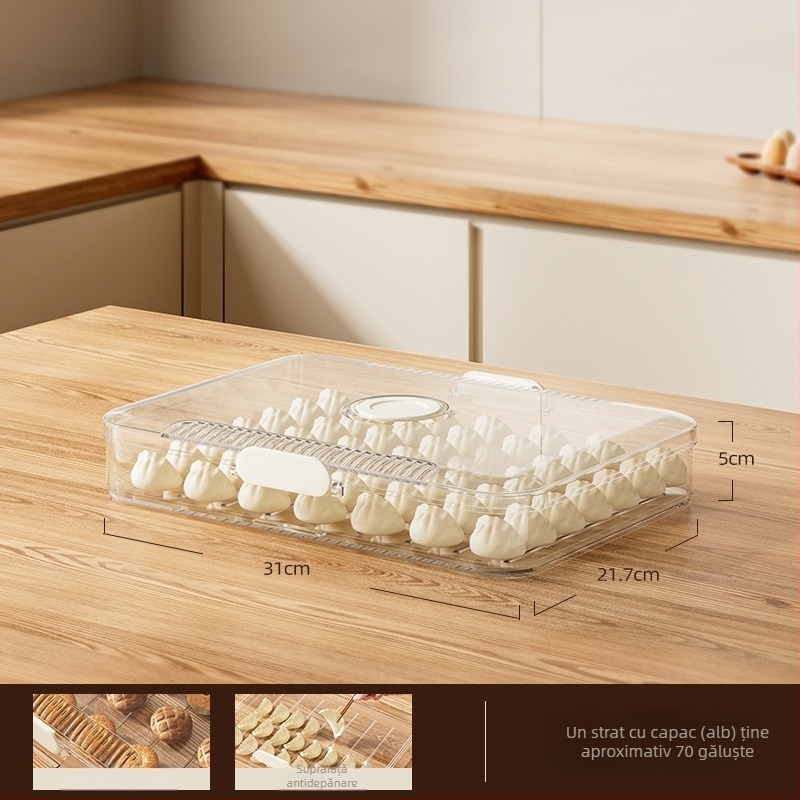 Cutie de depozitare pentru frigider – găluște și wontonuri – PET, Han zhibin, antiaderent, congelare rapidă