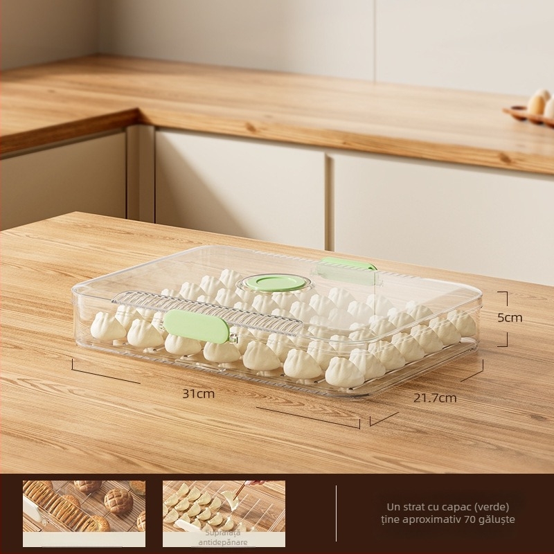 Cutie de depozitare pentru frigider – găluște și wontonuri – PET, Han zhibin, antiaderent, congelare rapidă