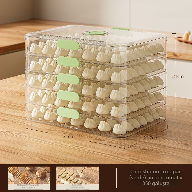 Cutie de depozitare pentru frigider – găluște și wontonuri – PET, Han zhibin, antiaderent, congelare rapidă