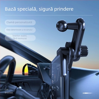 Suport pentru telefon pentru mașină, rotire 360°, montaj snap-on pentru bordul instrumentelor, compatibil Tesla