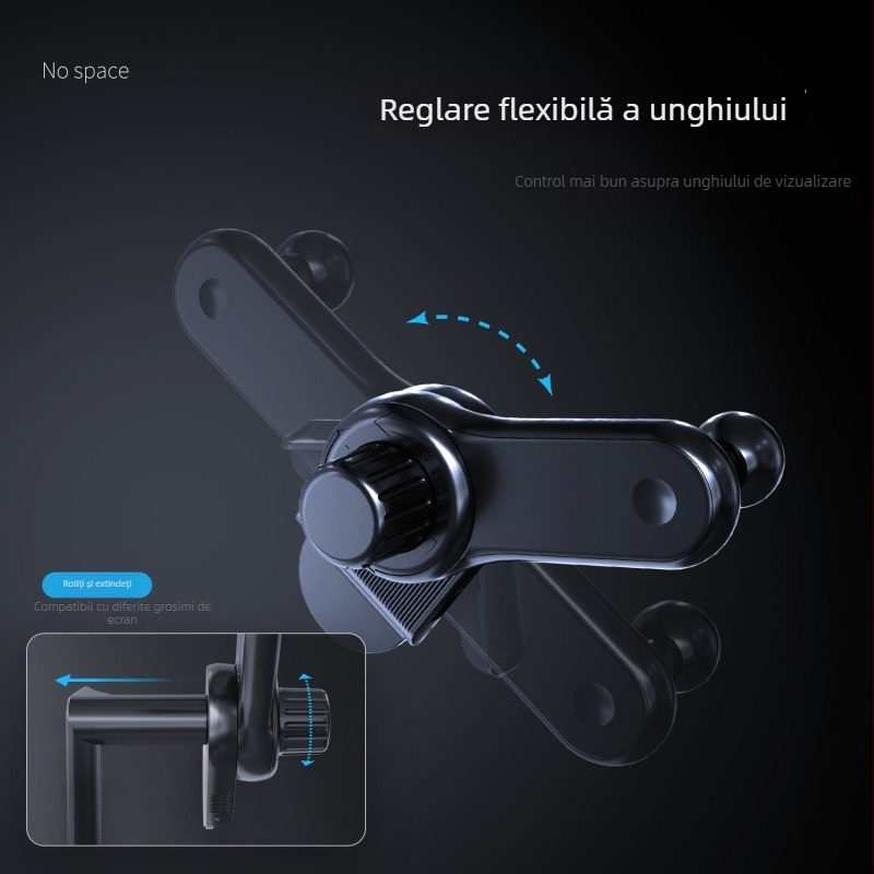 Suport pentru telefon pentru mașină, rotire 360°, montaj snap-on pentru bordul instrumentelor, compatibil Tesla