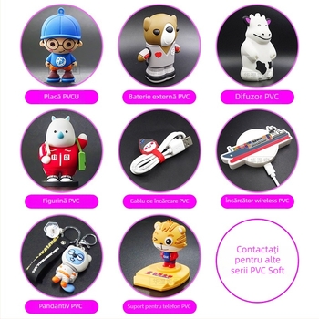 Suport pentru telefon în stil cartoon, din PVC și silicon, personalizabil, cu design antișoc