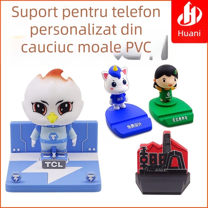 Suport pentru telefon în stil cartoon, din PVC și silicon, personalizabil, cu design antișoc