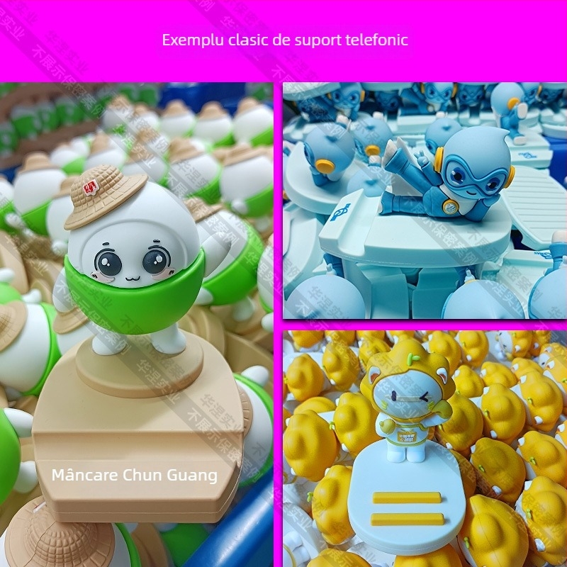 Suport pentru telefon în stil cartoon, din PVC și silicon, personalizabil, cu design antișoc