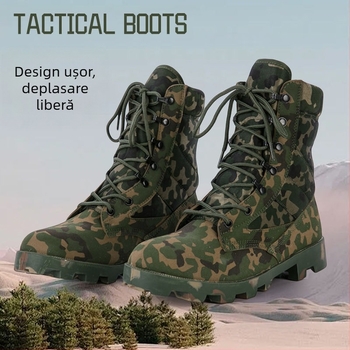 Pantofi de drumeție cu gheată înaltă: suprafața din pânză, respirabili, talpă mediană din cauciuc, șireturi în față