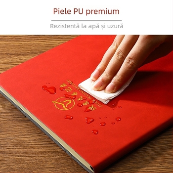 Carte de înregistrări - copertă din piele artificială, legare cu sârmă, Dowling hârtie, 80 g, 100–200 pagini