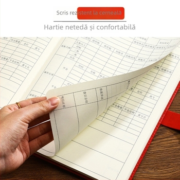 Carte de înregistrări - copertă din piele artificială, legare cu sârmă, Dowling hârtie, 80 g, 100–200 pagini