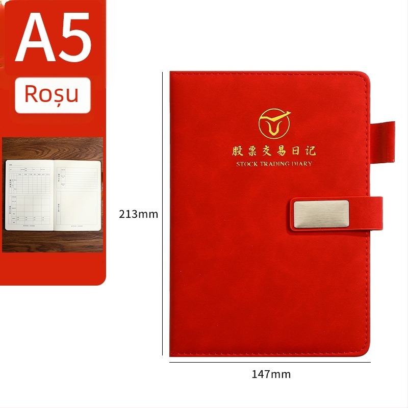 Carte de înregistrări - copertă din piele artificială, legare cu sârmă, Dowling hârtie, 80 g, 100–200 pagini