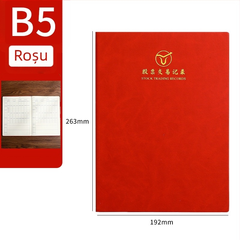 Carte de înregistrări - copertă din piele artificială, legare cu sârmă, Dowling hârtie, 80 g, 100–200 pagini