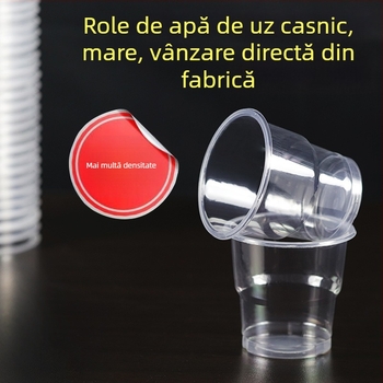 Pahar plastic PP, de unică folosință, 230 ml, dreptunghiular, pentru băuturi reci și ceai cu lapte.