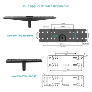 Suport pentru echipament de pescuit marin – aliaj de aluminiu marin, braț orizontal rotativ, compatibil Garmin/Lawrence