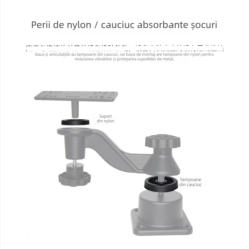 Suport pentru echipament de pescuit marin – aliaj de aluminiu marin, braț orizontal rotativ, compatibil Garmin/Lawrence