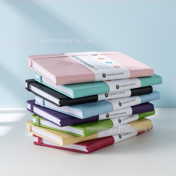 Feiyu caiet cu secțiuni pentru adrese și numere de telefon, copertă din piele sintetică, hârtie offset 100 g/m², 100–200 de pagini