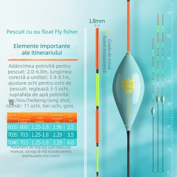 Fisher Plută de pescuit, înaltă sensibilitate, coadă de cristal, formă ou porumbel, pentru mușcături ușoare și pești mari