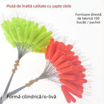 Plută de pescuit cu șapte stele - formă cilindrică ovoidă, design aerodinamic, plastic
