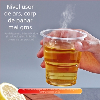 Pahar de unică folosință, PP, capacitate 201–300 ml, compatibil cu cuptorul cu microunde, potrivit pentru cafea și ceai