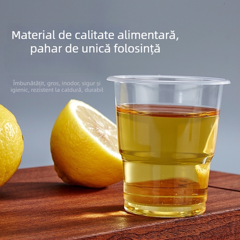 Pahar de unică folosință, PP, capacitate 201–300 ml, compatibil cu cuptorul cu microunde, potrivit pentru cafea și ceai