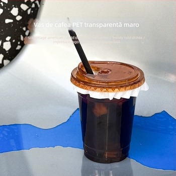 Pahar de unică folosință PET pentru băuturi reci cu capac, imprimare logo, prelucrare personalizată, 301-400 mL