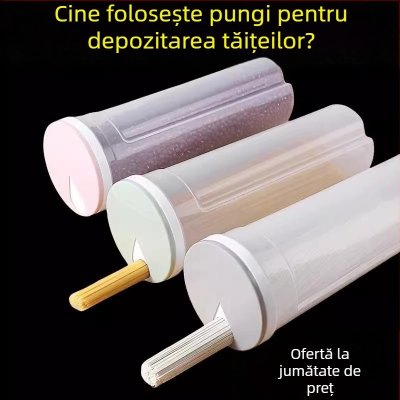 Cutie de depozitare pentru tăiței, din plastic, capacitate 2L, protecție la praf, design modern minimalist