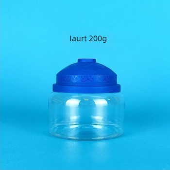 Borcan de iaurt din plastic, PET, cu capac din plastic, ambalaj tip conservă, model 60-60