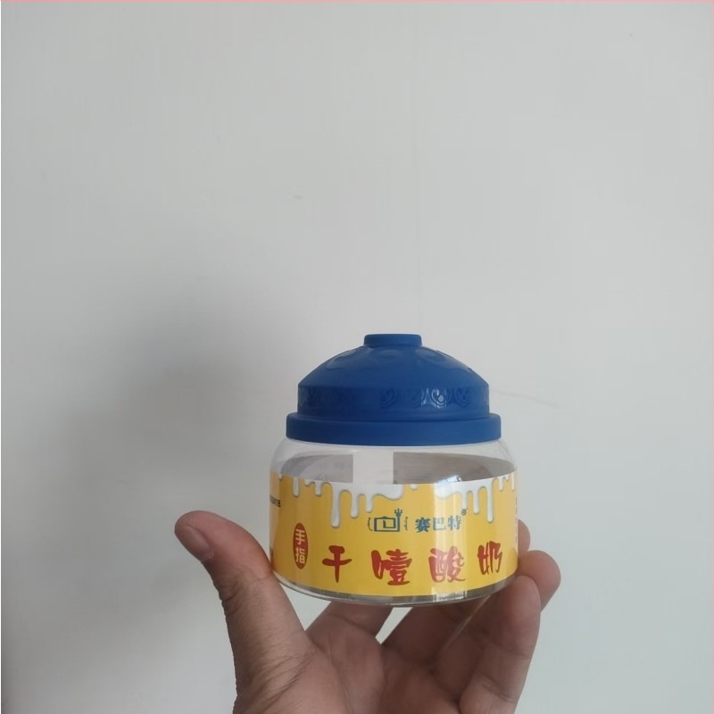 Borcan de iaurt din plastic, PET, cu capac din plastic, ambalaj tip conservă, model 60-60