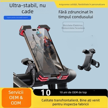 Suport pentru telefon pentru motocicletă și bicicletă – suport universal din plastic cu prindere prin clemă și montaj cu cap sferic