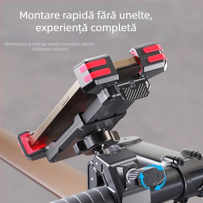 Suport pentru telefon pentru motocicletă și bicicletă – suport universal din plastic cu prindere prin clemă și montaj cu cap sferic