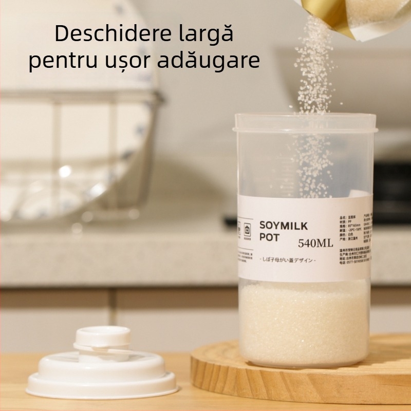 Pu xiang recipient de păstrare a prospețimii, din plastic, rotund, 301–500 ml, stil coreean