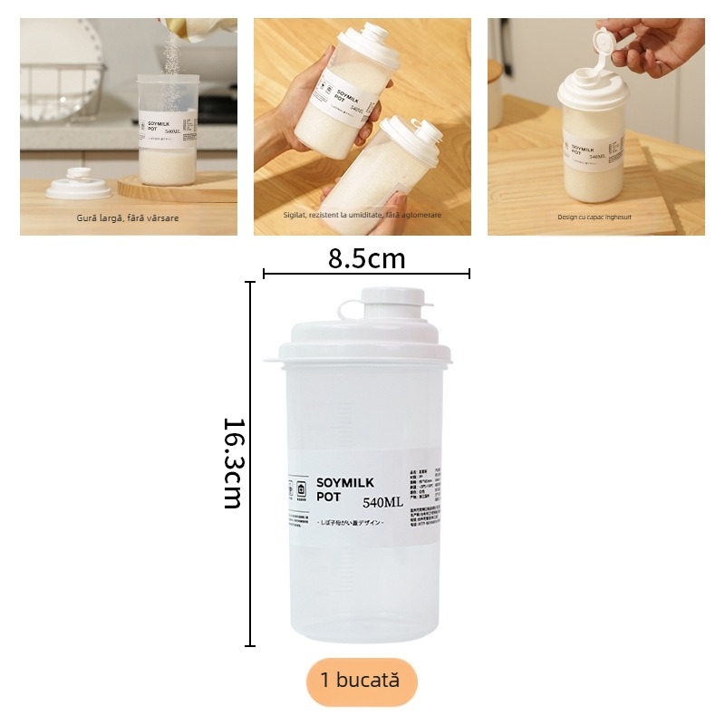 Pu xiang recipient de păstrare a prospețimii, din plastic, rotund, 301–500 ml, stil coreean