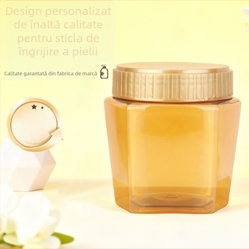 Recipient pătrat din PET cu gură largă și capac pentru ambalare personalizabilă