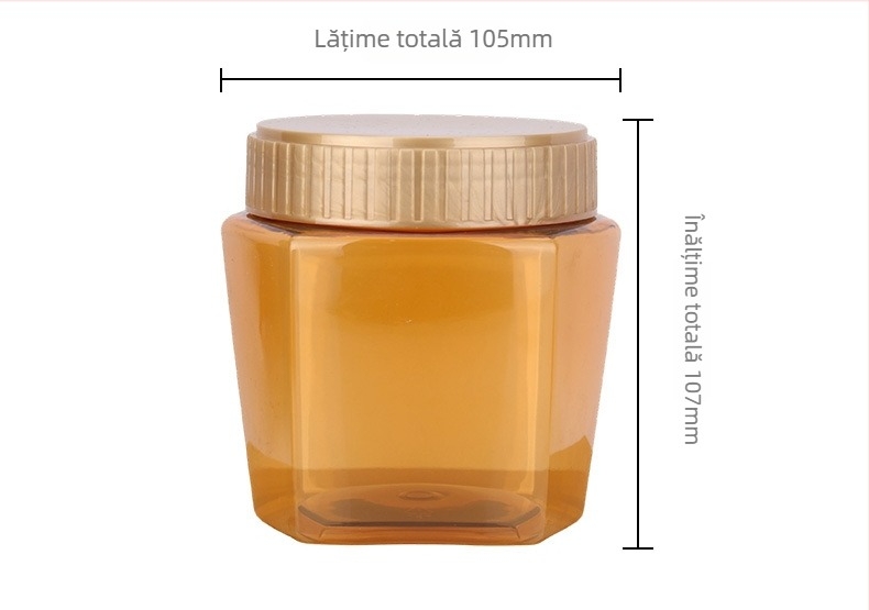 Recipient pătrat din PET cu gură largă și capac pentru ambalare personalizabilă