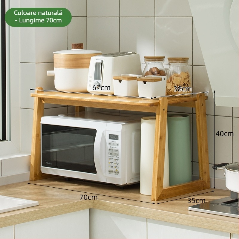 Raft de depozitare pentru blat, dreptunghiular, multifuncțional, material: Nanzhu, stil modern minimalist