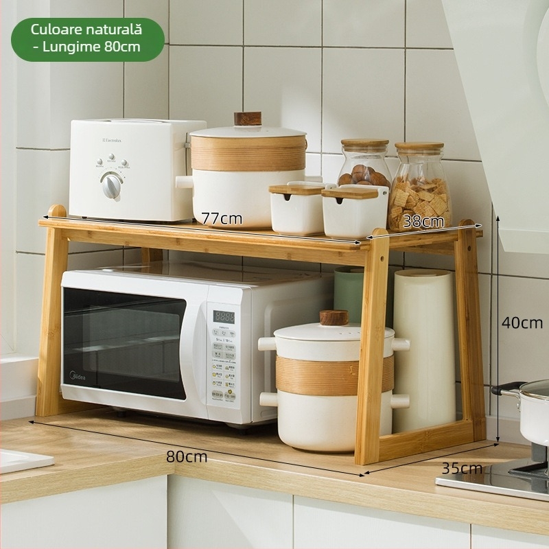 Raft de depozitare pentru blat, dreptunghiular, multifuncțional, material: Nanzhu, stil modern minimalist